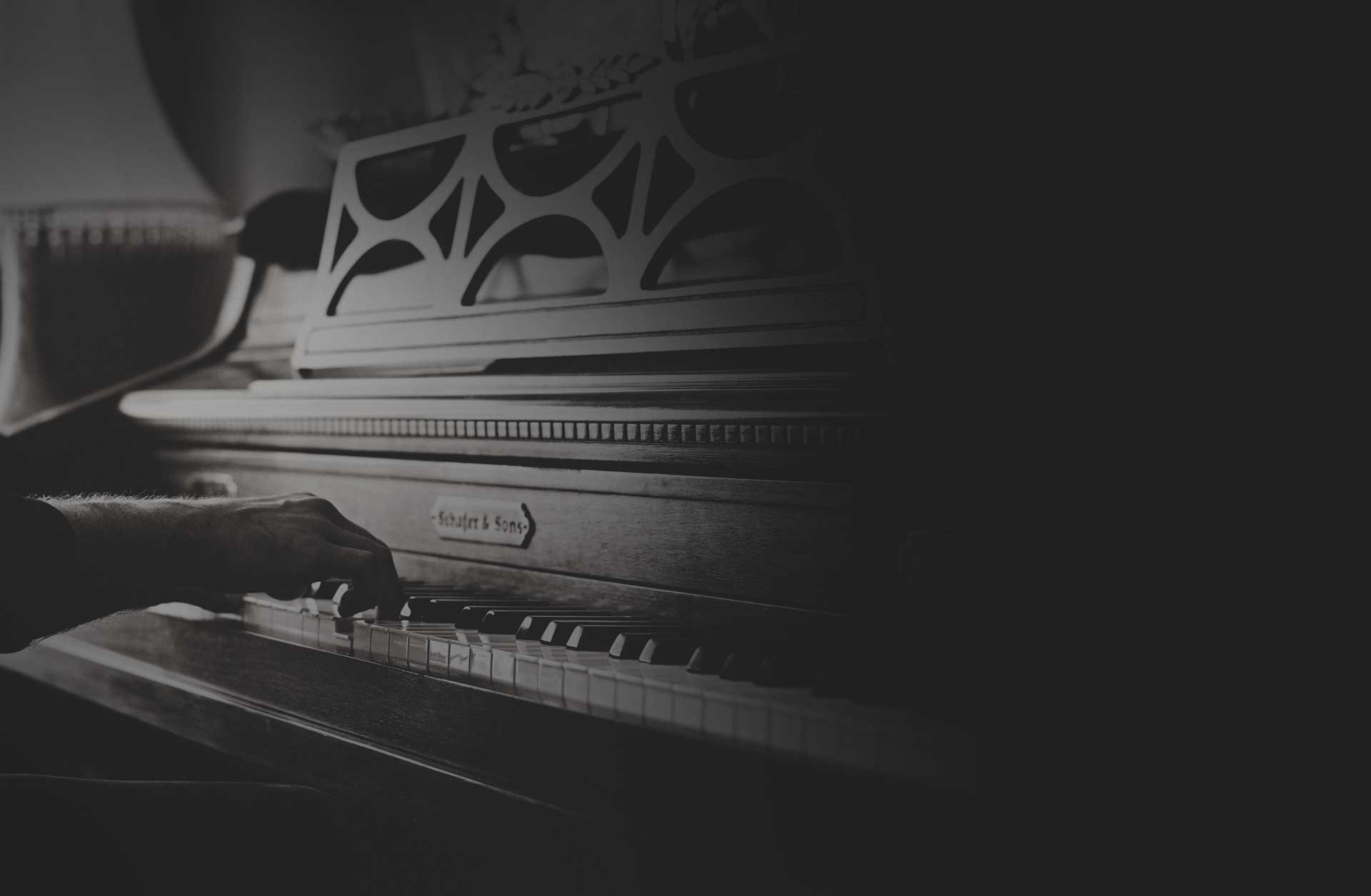 Piano keys in black and white
